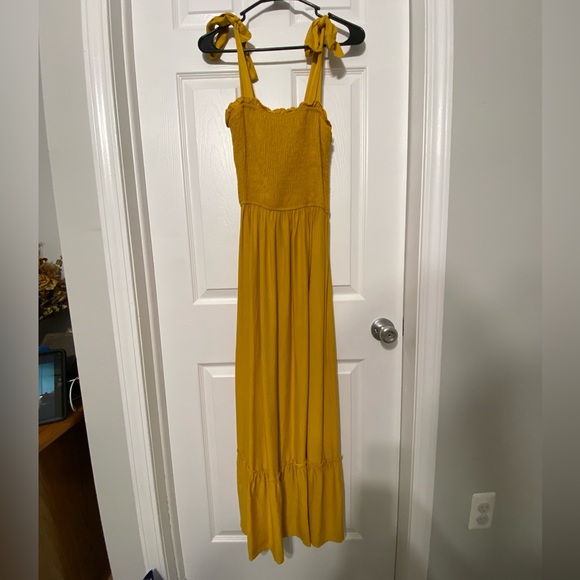 Yellow Summer Tie Strap Dress - Picture 4 of 4